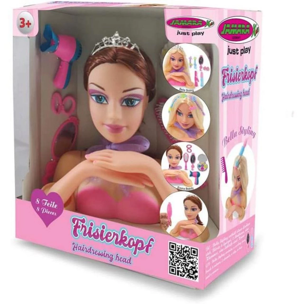 Jamara Frisierkopf Set Emma Beauty Inkl. Haarzubehör Rollenspiel Für Mädchen Stylen Frisieren 2 Jamara Frisierkopf Set Emma Beauty Inkl. Haarzubehör Rollenspiel Für Mädchen Stylen Frisieren – Bild 2