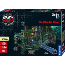 KOSMOS Krimi Puzzle: Die Drei ??? Die Villa Der Rätsel Leuchtet Im Dunkeln 300 Teile Mit UV-Lampe