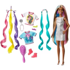 MATTEL Barbie GHN04 - Barbie Fantasie-Haare Puppe Mit Meerjungfrauen Und Einhorn Looks Kinder Spielfigur -Spielzeug Geschäft xmat ghn04 7 1280x1280