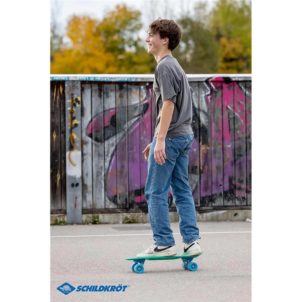 Schildkröt Skateboard Retro Grün Premium Board Mit Kunststoff-Deck Rutschfest Robust 5 Schildkröt Skateboard Retro Grün Premium Board Mit Kunststoff-Deck Rutschfest Robust – Bild 5