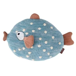 OYOY Little Finn Stofftier Fisch Kissen Kuschelkissen Schmusekissen Blau