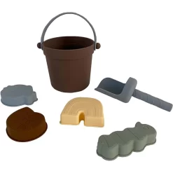 OYOY Sandspielzeug Set Leo Beach Set Choko 6 Teilig Braun Strandspielzeug Sandförmchen Eimer