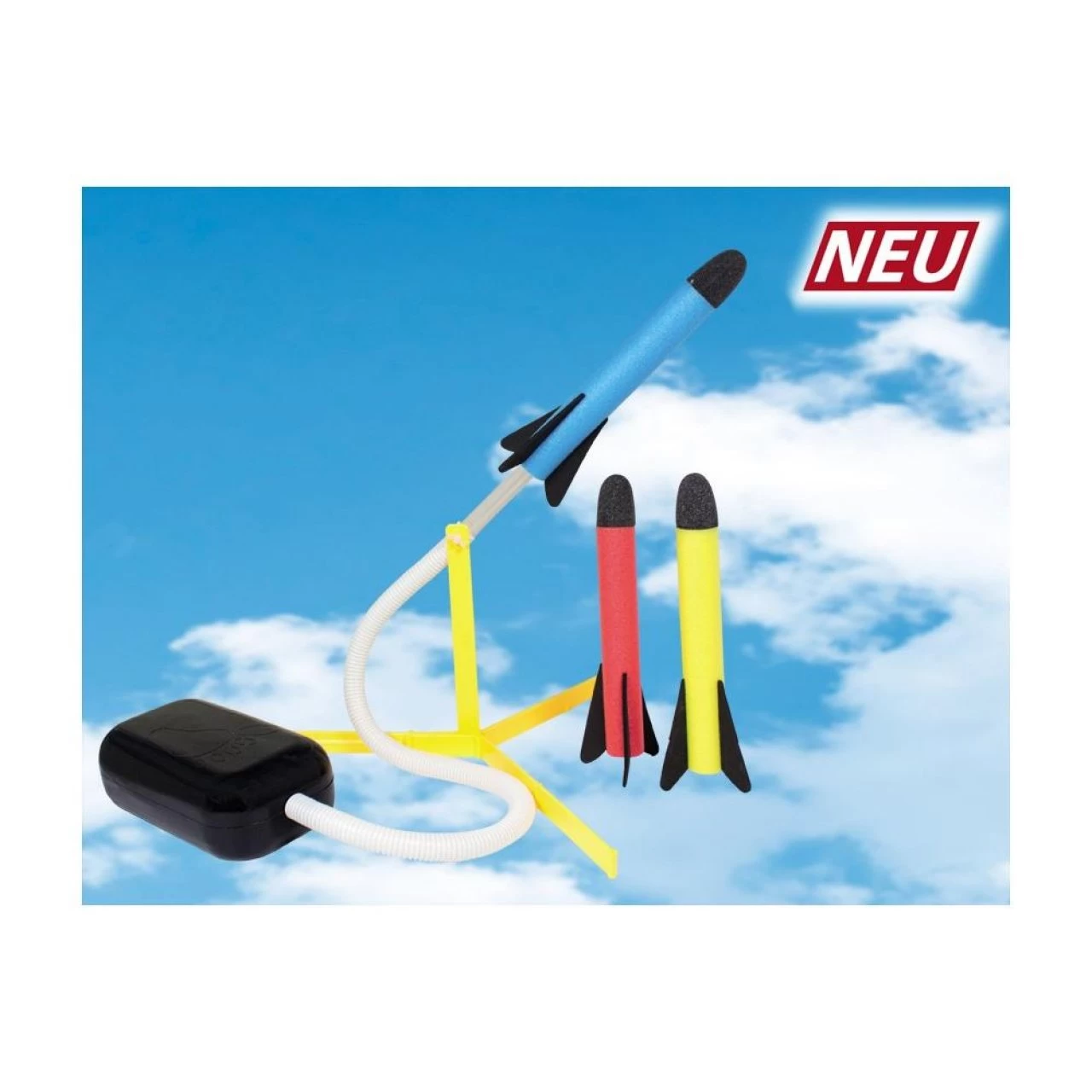 Günther Flugspiele Raketenspiel Air Rocket Mit 3 Schaumstoff-Raketen Startpumpe 2 Günther Flugspiele Raketenspiel Air Rocket Mit 3 Schaumstoff-Raketen Startpumpe – Bild 2