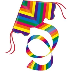 Guenther Drachen Rainbow 54x98cm Nylon M Schnur, 1,5m Langer Schwanz NEU & OVP