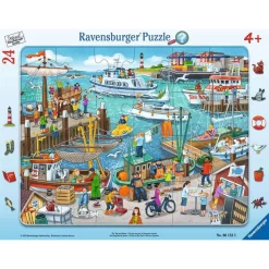 Ravensburger Kinderpuzzle 24 Teile Ein Tag Am Hafen Rahmenpuzzle Ab 4 Jahren