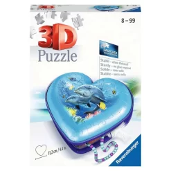 Ravensburger 3D Puzzle Herzschatulle Unterwasserwelt 54 Teile Aufbewahrungsbox Für Delphin-Fans Ab 8 Jahren
