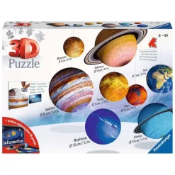 Ravensburger 3D Puzzle Planetensystem 8 Puzzleball-Planeten Sonnensystem Für Kinder Ab 6 Jahren