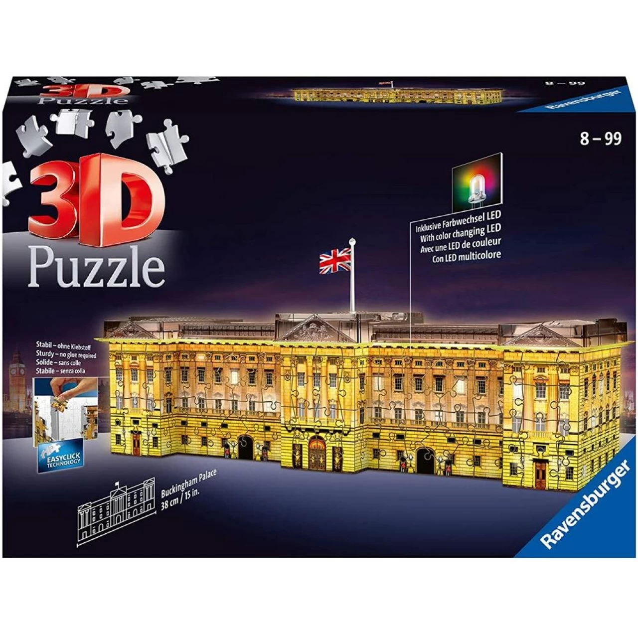 Ravensburger 3D Puzzle 12529 - Buckingham Palace Bei Nacht - 216 Teile 1 Ravensburger 3D Puzzle 12529 - Buckingham Palace Bei Nacht - 216 Teile