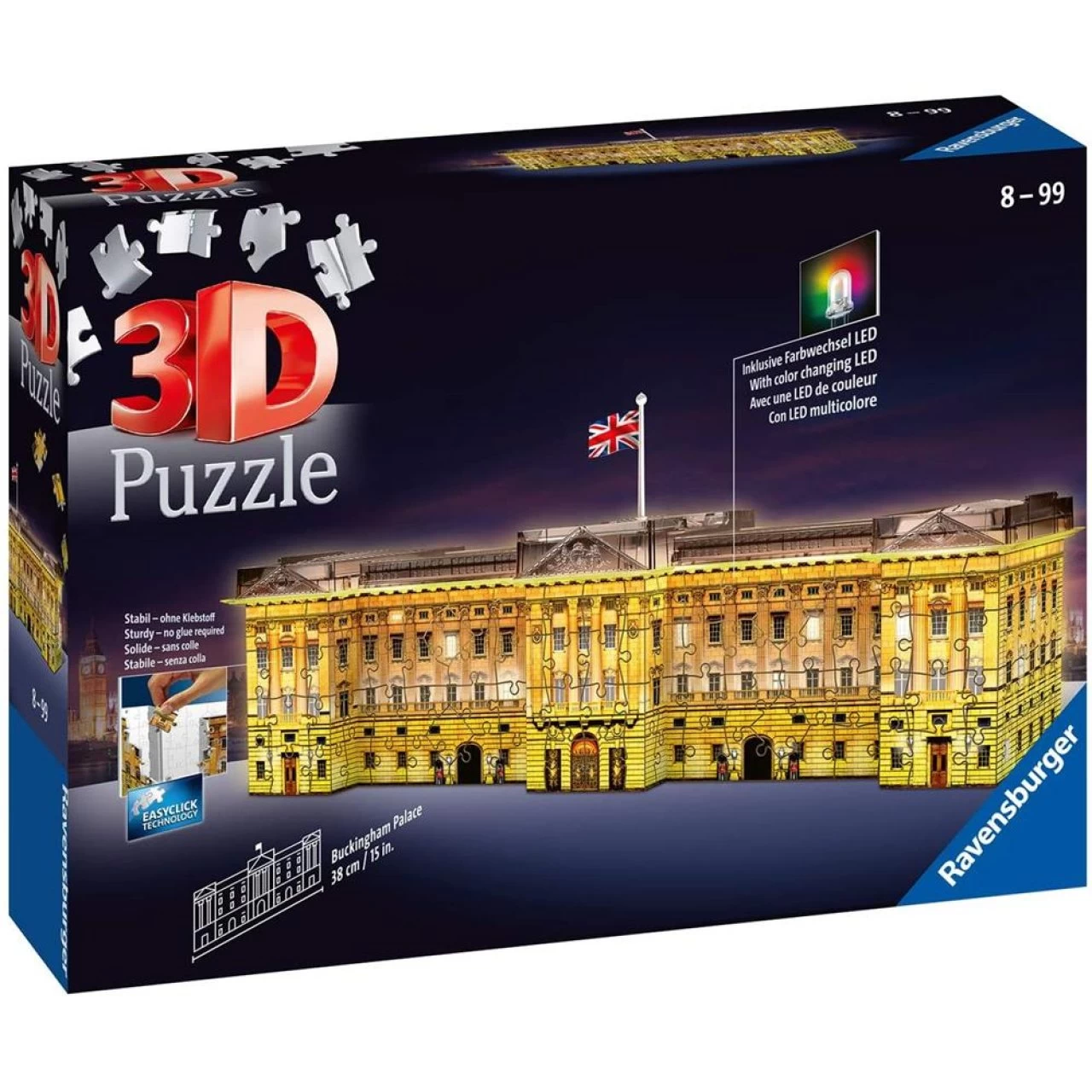 Ravensburger 3D Puzzle 12529 - Buckingham Palace Bei Nacht - 216 Teile 3 Ravensburger 3D Puzzle 12529 - Buckingham Palace Bei Nacht - 216 Teile – Bild 3