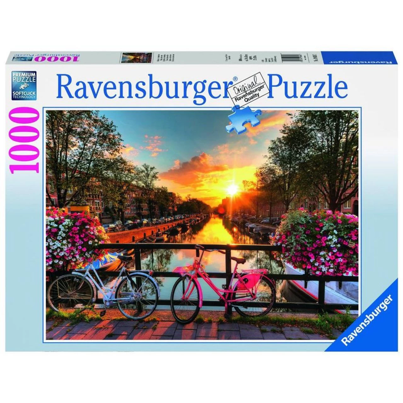 Ravensburger Puzzle 19606 - Fahrräder In Amsterdam Sonnenuntergang 1000 Teile 2 Ravensburger Puzzle 19606 - Fahrräder In Amsterdam Sonnenuntergang 1000 Teile – Bild 2