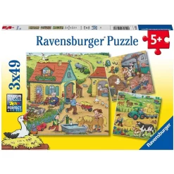 Ravensburger Kinderpuzzle 3 X 49 Teile Viel Los Auf Dem Bauernhof Für Kinder Ab 5 Jahren