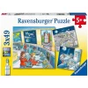 Ravensburger Kinderpuzzle 3 X 49 Teile Auf Weltraummission Mit Tom Und Mia Für Kinder Ab 5 Jahren