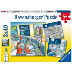 Ravensburger Kinderpuzzle 3 X 49 Teile Auf Weltraummission Mit Tom Und Mia Für Kinder Ab 5 Jahren