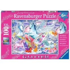Ravensburger XXL Kinderpuzzle 100 Teile Die Schönsten Einhörner Fantasy Mädchen Pink