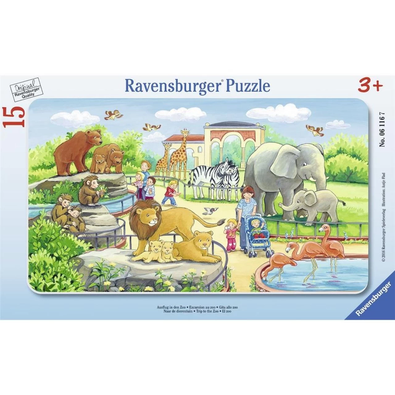 Ravensburger Puzzle 06116 - Ausflug In Den Zoo 15 Teile Rahmenpuzzle NEU & OVP 1 Ravensburger Puzzle 06116 - Ausflug In Den Zoo 15 Teile Rahmenpuzzle NEU & OVP
