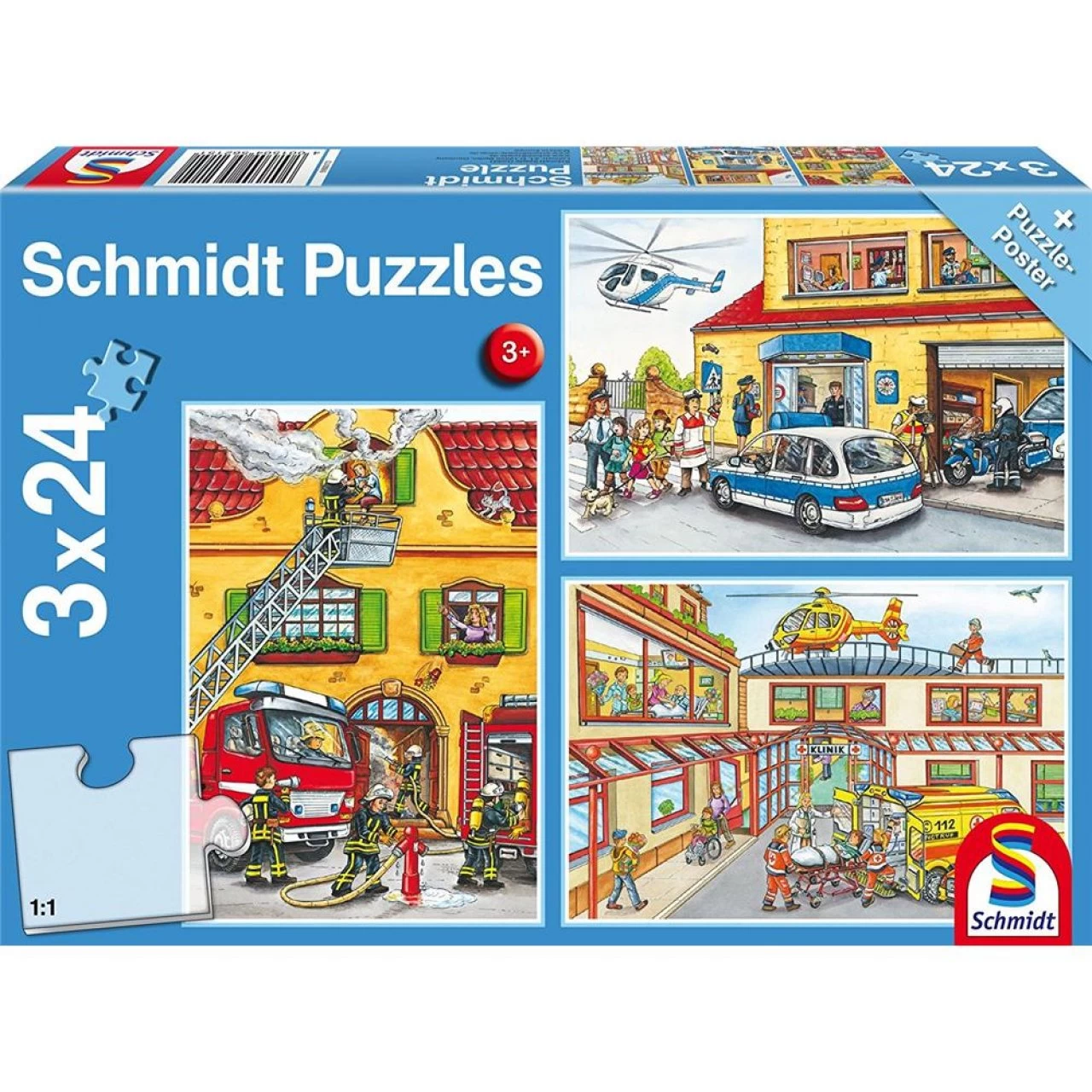 Schmidt Spiele Puzzle 56215 -Feuerwehr Und Polizei 1 Schmidt Spiele Puzzle 56215 -Feuerwehr Und Polizei