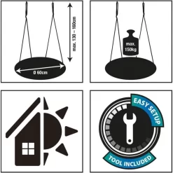 Schildkröt Nestschaukel 60 Cm Grün Schwarz Gartenschaukel Schaukel -Spielzeug Geschäft xsch 970501 4 1280x1280