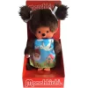 Sekiguchi Monchhichi Mädchen 20 Cm Mit Storchen-Kleid Und Zöpfen Aus Braunem Plüsch