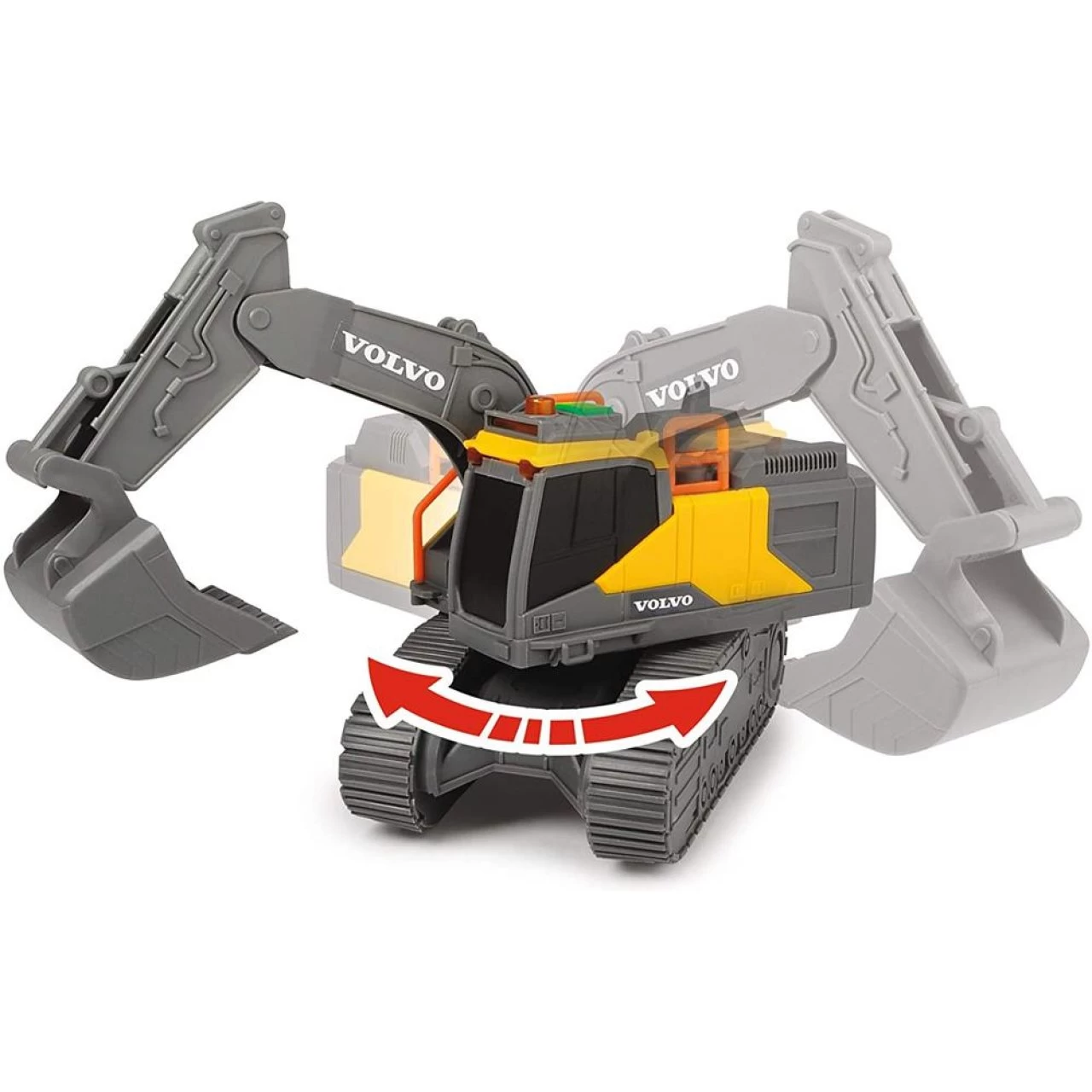 SIMBA Dickie Toys Volvo Bagger Kettenbagger Schaufelbagger Baustellenfahrzeug Licht & Sound 23 Cm Groß Gelb/grau 3 SIMBA Dickie Toys Volvo Bagger Kettenbagger Schaufelbagger Baustellenfahrzeug Licht & Sound 23 Cm Groß Gelb/grau – Bild 3