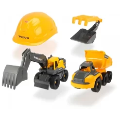 Dickie Toys Volvo Baustellen Spielset Bauarbeiter Mit Spielzeugautos Und Helm