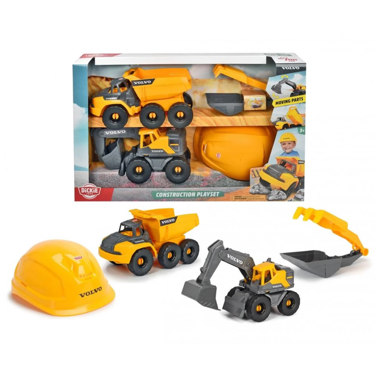 Dickie Toys Volvo Baustellen Spielset Bauarbeiter Mit Spielzeugautos Und Helm 6 Dickie Toys Volvo Baustellen Spielset Bauarbeiter Mit Spielzeugautos Und Helm – Bild 6