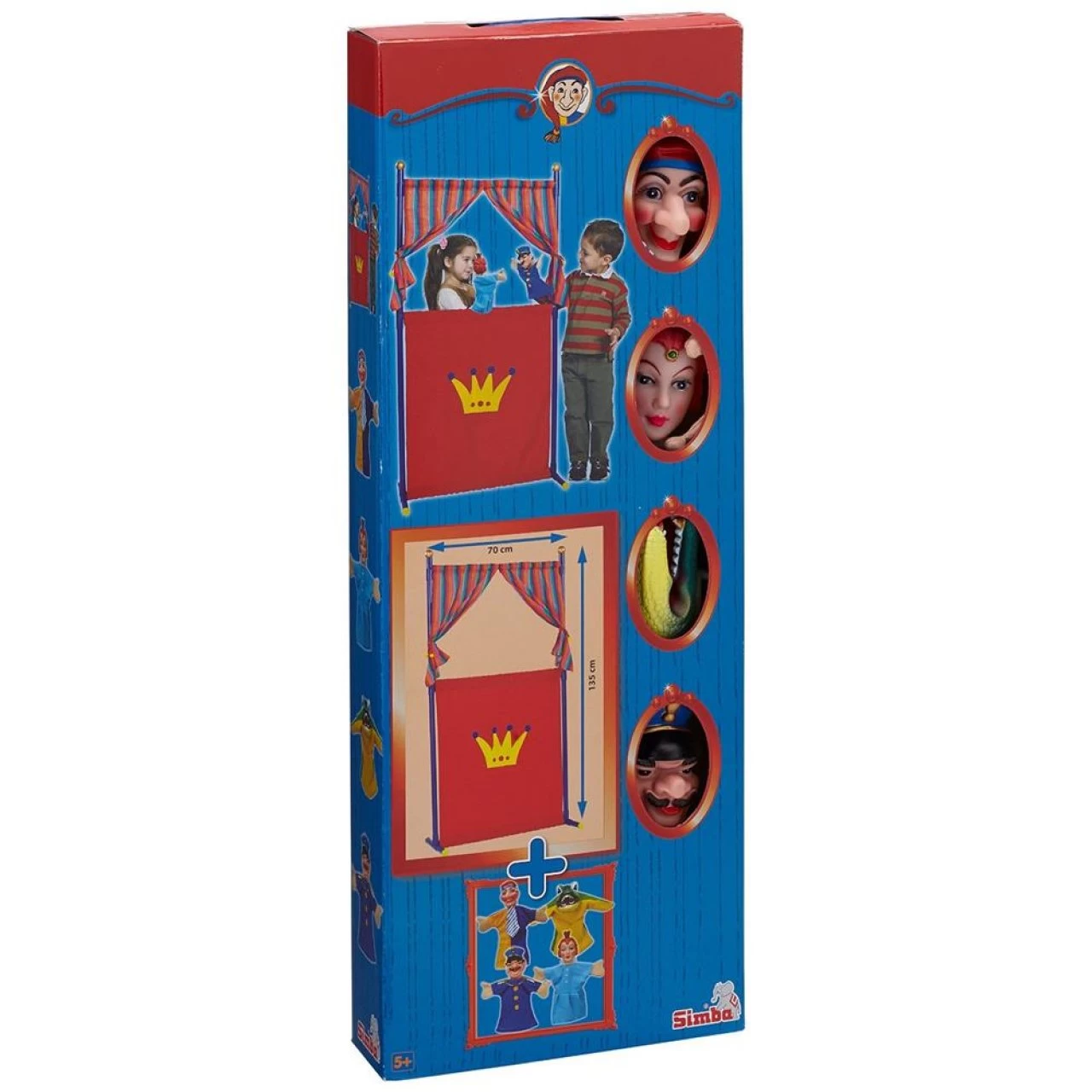 Simba 104586783 - Puppentheater Mit 4 Handpuppen 5-teilig Blau / Rot NEU 1 Simba 104586783 - Puppentheater Mit 4 Handpuppen 5-teilig Blau / Rot NEU