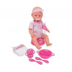 SIMBA New Born Baby, Babypuppe Mit Topf / Flasche Und Z