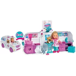 Simba Evi Love Doktor Evi 2in1 Tiermobil Spielpuppe Tierärztin Auto Tierklinik Hund Katze Puppe