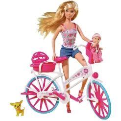 Simba Steffi Love Bike Tour Spielpuppe Mit Fahrrad Baby Gepäckträger 40tlg Zubehör Ankleidepuppe