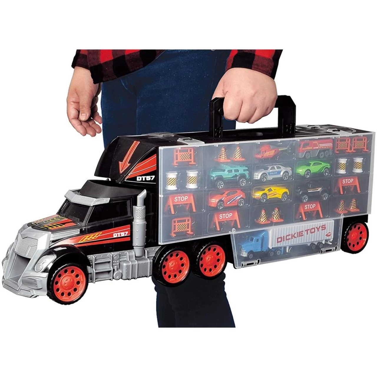 Dickie Toys 203749023 Carry Case, Truck Mit Tragegriff Inkl. 7 Spielzeugautos Und Helikopter & Zubehör, 62 Cm, Ab 3 Jahren 2 Dickie Toys 203749023 Carry Case, Truck Mit Tragegriff Inkl. 7 Spielzeugautos Und Helikopter & Zubehör, 62 Cm, Ab 3 Jahren – Bild 2