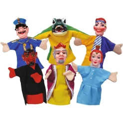 Simba Kasperlfiguren Handpuppen Kasperl Teufel König Königin Polizist Krokodil Puppentheater Puppen