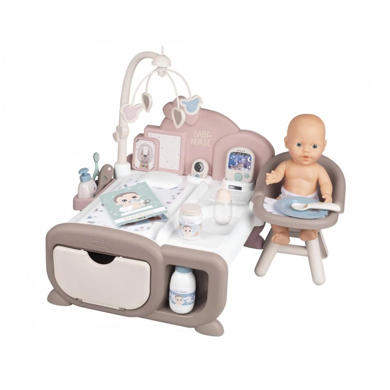 Smoby Baby Nurse Cocoon Puppen-Spielzimmer 3-in-1 Mit Puppe Spielset Puppenmöbel 1 Smoby Baby Nurse Cocoon Puppen-Spielzimmer 3-in-1 Mit Puppe Spielset Puppenmöbel