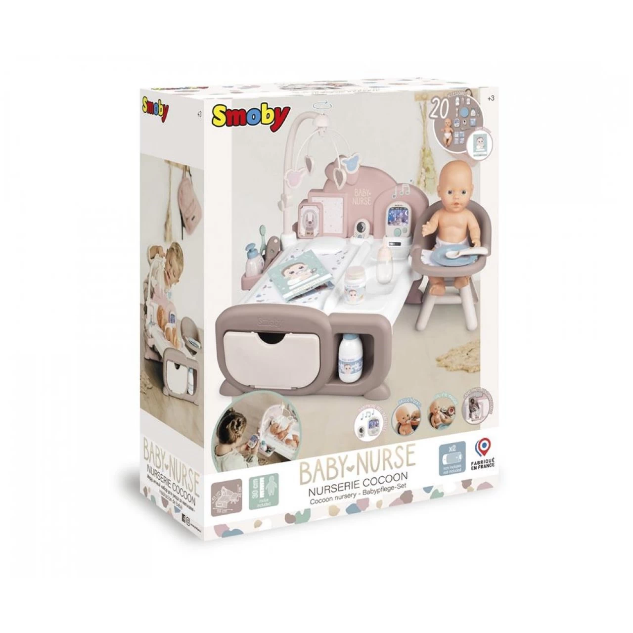 Smoby Baby Nurse Cocoon Puppen-Spielzimmer 3-in-1 Mit Puppe Spielset Puppenmöbel 9 Smoby Baby Nurse Cocoon Puppen-Spielzimmer 3-in-1 Mit Puppe Spielset Puppenmöbel – Bild 9