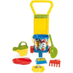 Wader Paw Patrol Sandspielzeug 8 Teilig Caddy Eimer Wasserkanne Sieb Schaufel Rechen Sandform