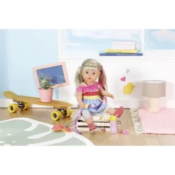 Zapf Creation BABY Born Sister 43 Cm Puppe Lebensechte Funktion Lange Blonde Haare Zum Frisieren Kleid Leggings -Spielzeug Geschäft xzap 10210415 3 1280x1280