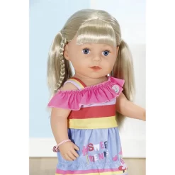 Zapf Creation BABY Born Sister 43 Cm Puppe Lebensechte Funktion Lange Blonde Haare Zum Frisieren Kleid Leggings -Spielzeug Geschäft xzap 10210415 6 1280x1280