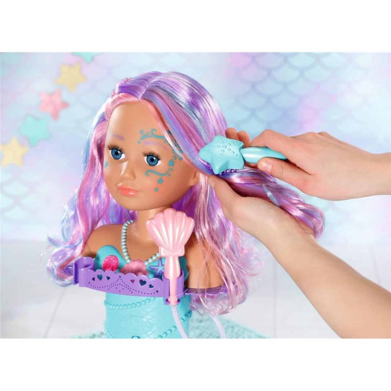 Zapf Creation BABY Born Sister Styling Head Meerjungfrau Schminkkopf Frisierkopf Drehbar 9 Zapf Creation BABY Born Sister Styling Head Meerjungfrau Schminkkopf Frisierkopf Drehbar – Bild 9