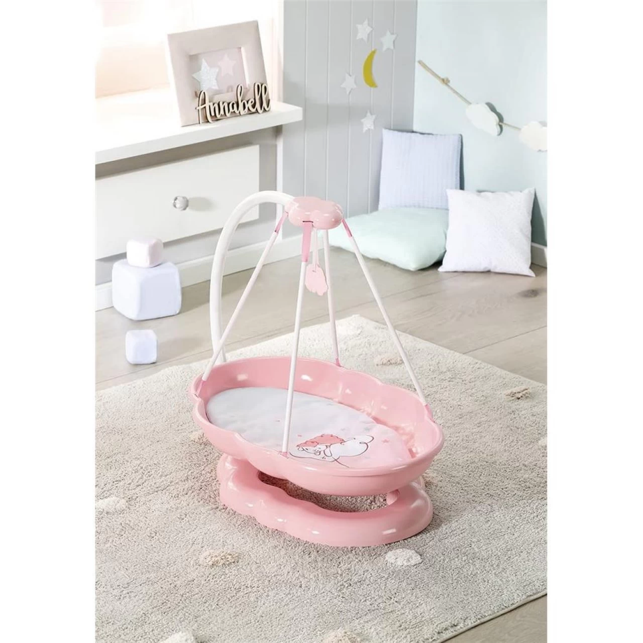 Zapf Creation Baby Annabell Sweet Dreams Schlummerwolke Rosa Babyschaukel Puppenwiege In Wolkenform 4 Zapf Creation Baby Annabell Sweet Dreams Schlummerwolke Rosa Babyschaukel Puppenwiege In Wolkenform – Bild 4