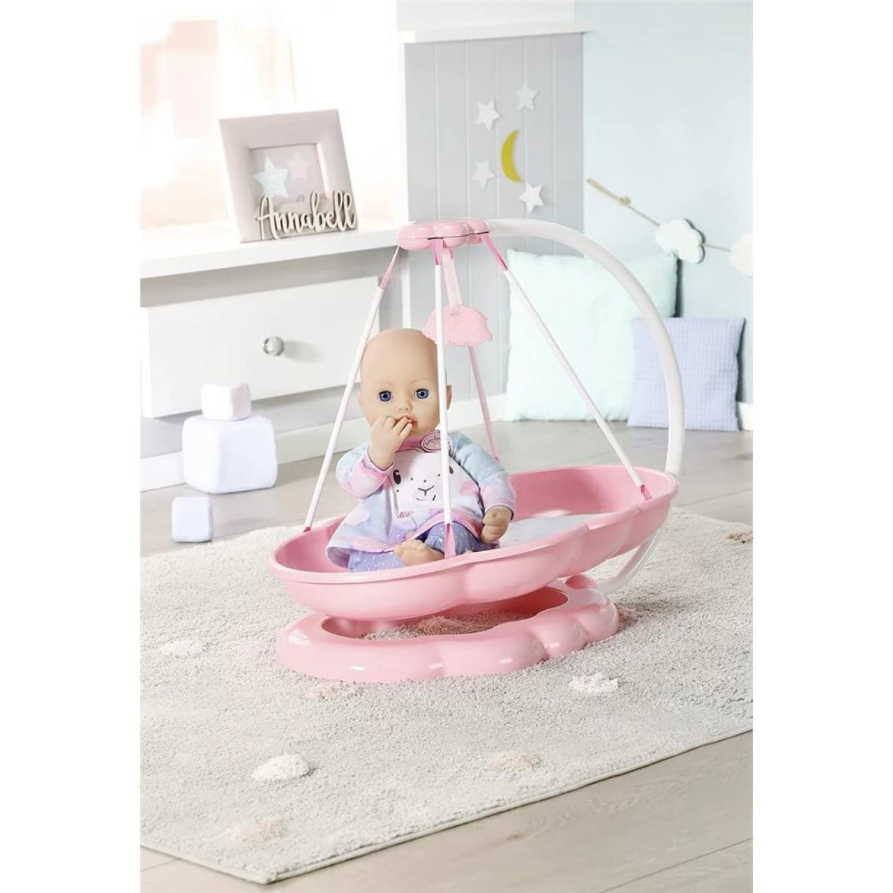 Zapf Creation Baby Annabell Sweet Dreams Schlummerwolke Rosa Babyschaukel Puppenwiege In Wolkenform 6 Zapf Creation Baby Annabell Sweet Dreams Schlummerwolke Rosa Babyschaukel Puppenwiege In Wolkenform – Bild 6